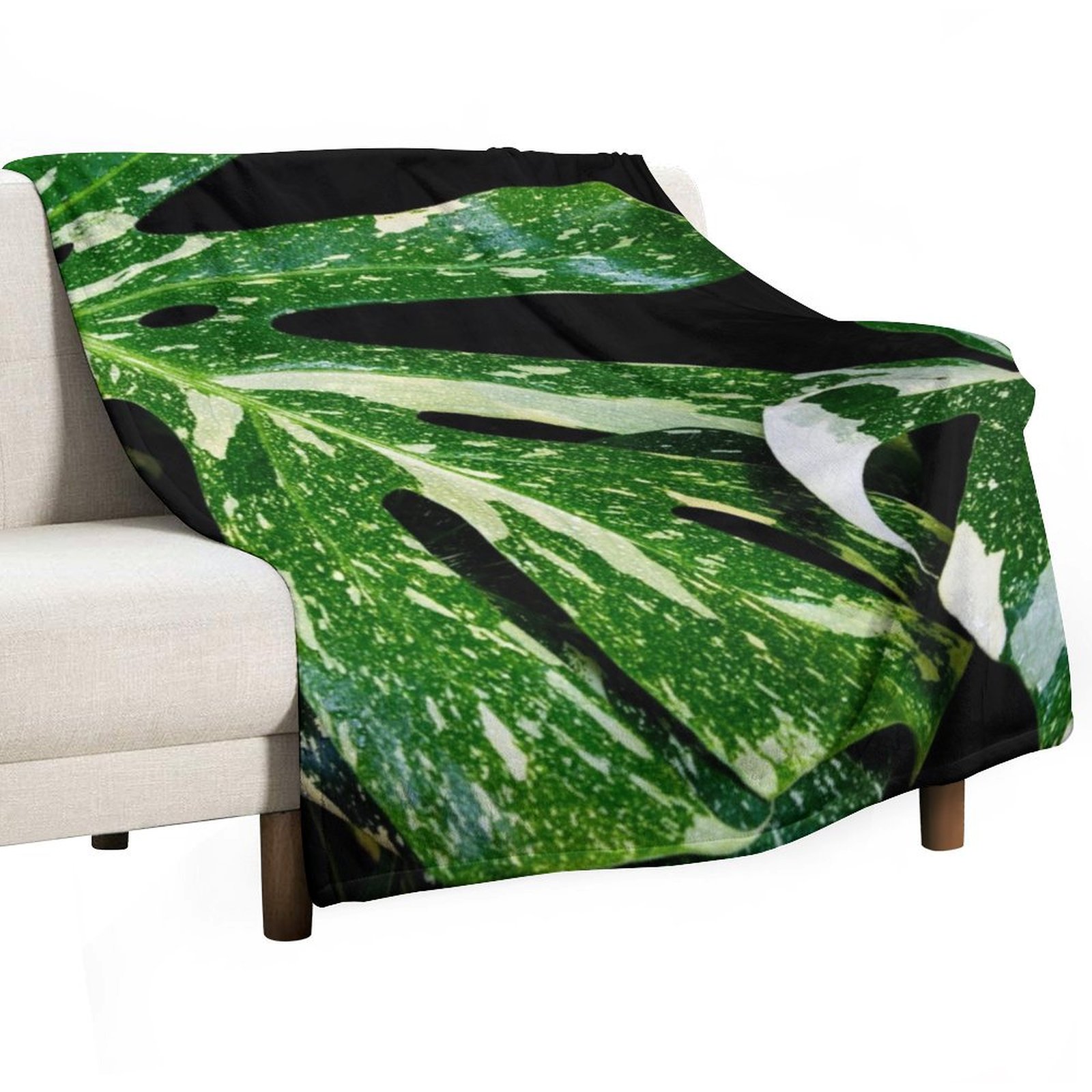 Monstera Thai Constellation - Couverture Monstera Thai Constellation, Plaid Doux