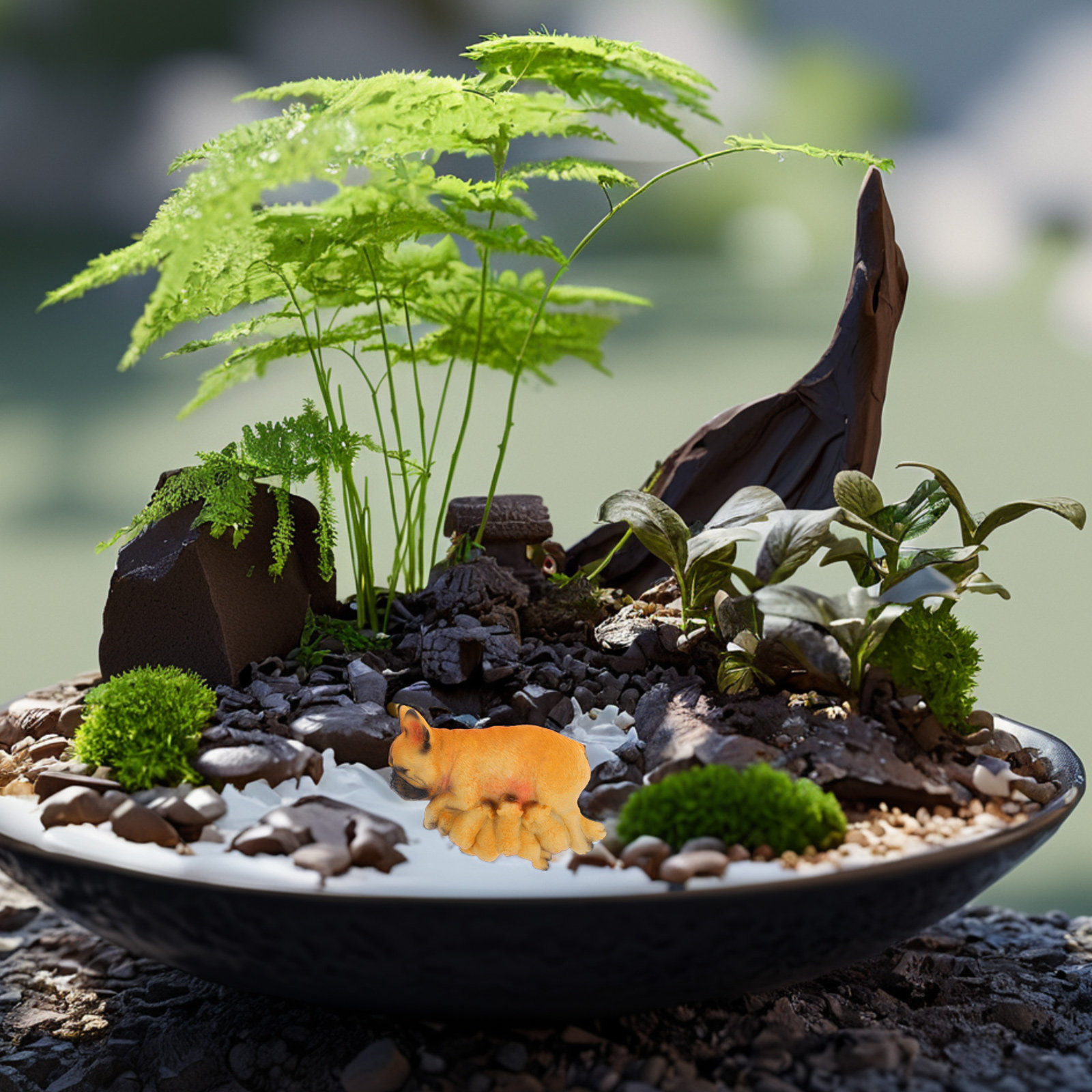 Statuette réaliste de chiot bo - Succulent Arrangement Mini avis et prix